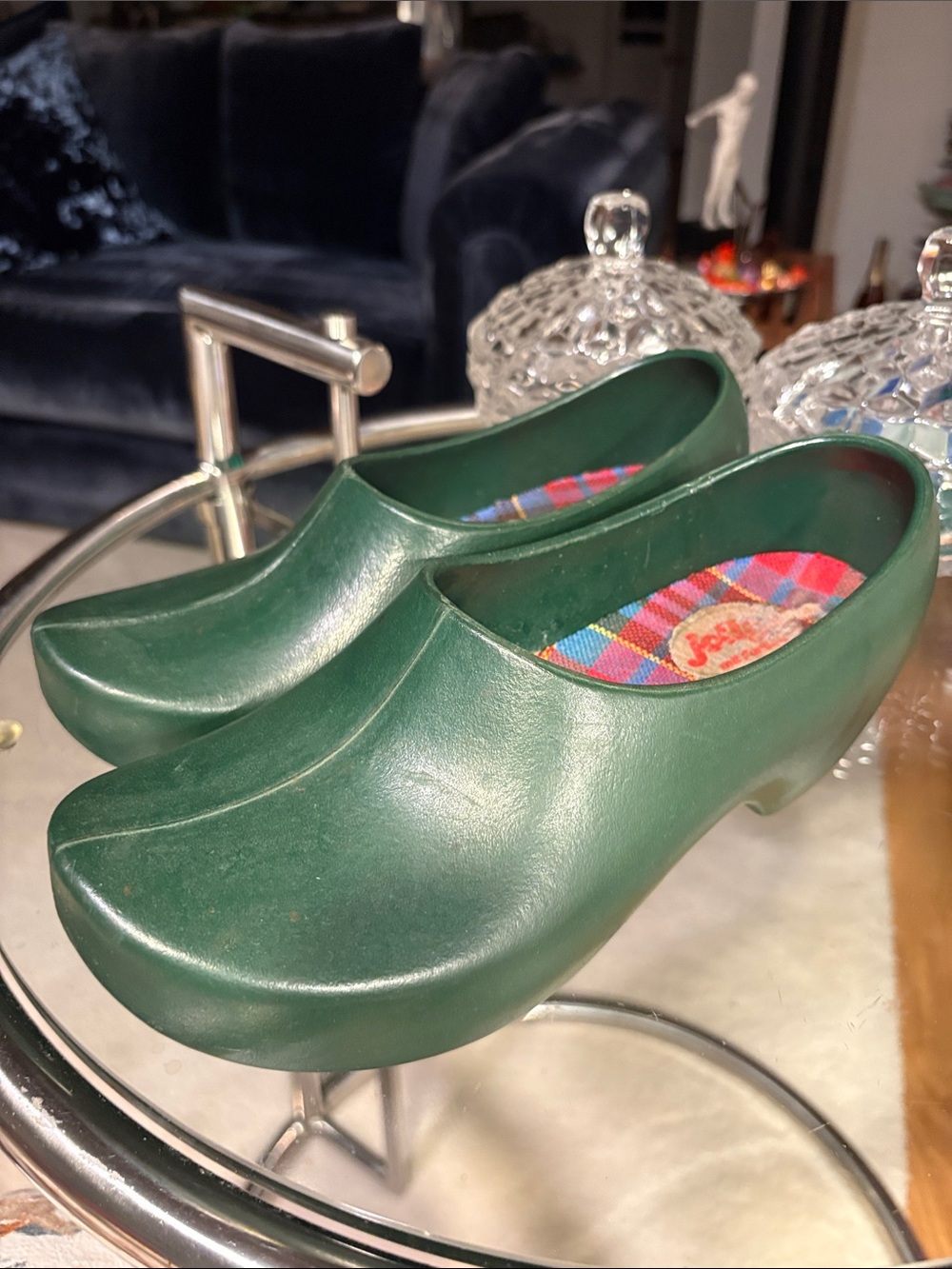 ☔️Vintage 🇩🇪Jollys Waterproof Green Slip-On Clog Shoes for Women